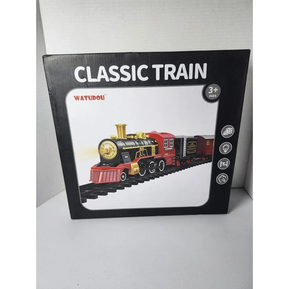 Watudou BJ2507B Black Red ‎HO Scale Classic Train Toy Set For Ages 3+